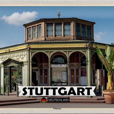 Cartel de chapa ciudades Stuttgart Wilhelma arquitectura 30x20cm