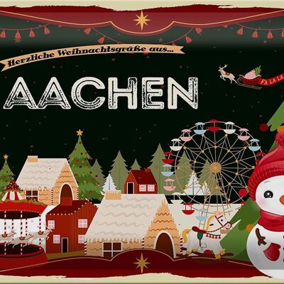 Blechschild Weihnachten Grüße AACHEN 30x20cm