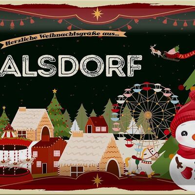 Plaque en tôle Salutations de Noël d'ALSDORF 30x20cm