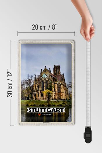 Plaque en tôle villes Stuttgart Johanneskirche 20x30cm 4