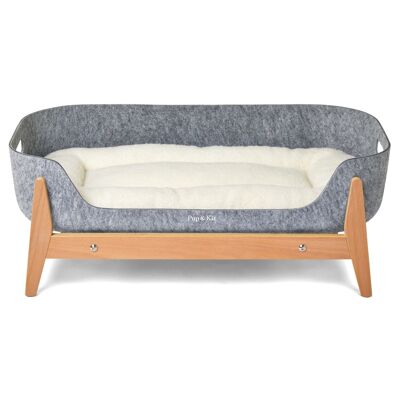 PetNest Grey & Raised Stand Natural