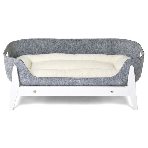 PetNest Grey & Raised Stand White