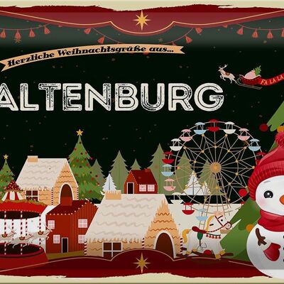 Blechschild Weihnachten Grüße ALTENBURG 30x20cm