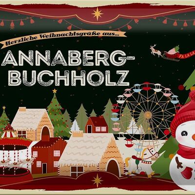 Blechschild Weihnachten Grüße aus ANNABERG-BUCHHOLZ 30x20cm