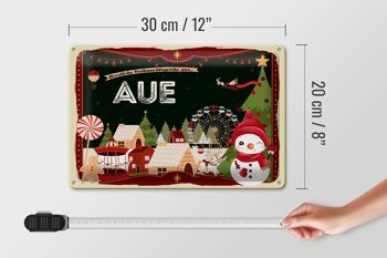 Plaque en tôle Salutations de Noël de l'AUE 30x20cm 4