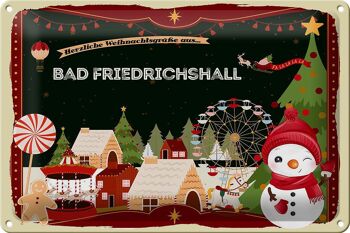 Plaque en tôle Salutations de Noël de BAD FRIEDRICHSHALL 30x20cm 1