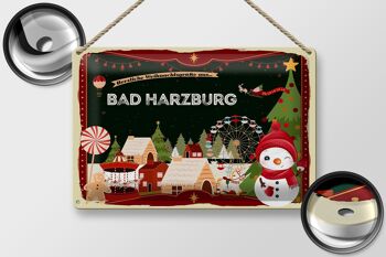Plaque en tôle Salutations de Noël de BAD HARZBURG 30x20cm 2