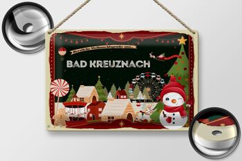 Plaque en tôle Salutations de Noël BAD KREUZNACH 30x20cm 2