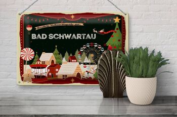 Plaque en tôle Salutations de Noël BAD SCHWARTAU 30x20cm 3