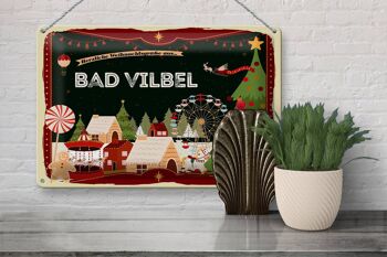 Plaque en tôle Salutations de Noël BAD VILBEL 30x20cm 3