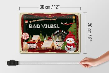 Plaque en tôle Salutations de Noël BAD VILBEL 30x20cm 4