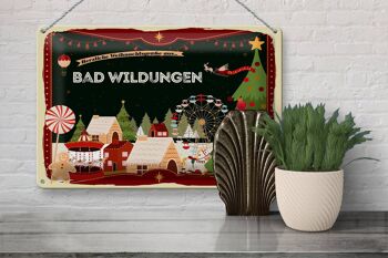 Plaque en tôle Salutations de Noël BAD WILDUNGEN 30x20cm 3