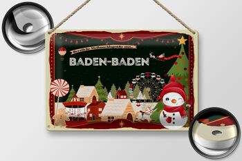 Plaque en tôle Salutations de Noël de BADEN-BADEN 30x20cm 2