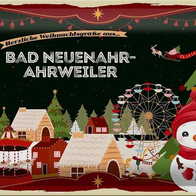 Cartel de chapa Saludos navideños BAD NEUENAHR-AHRWEILER 30x20cm