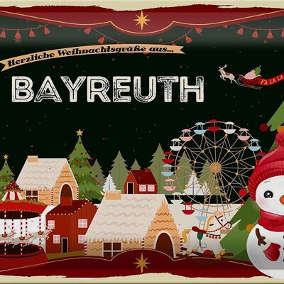 Cartel de chapa Saludos navideños BAYREUTH 30x20cm