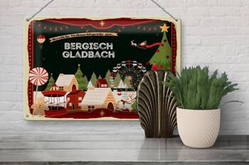 Plaque en tôle Salutations de Noël de BERGISCH GLADBACH 30x20cm 3