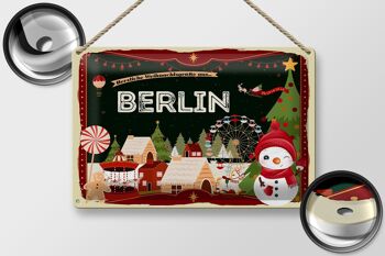 Plaque en tôle Salutations de Noël de BERLIN 30x20cm 2