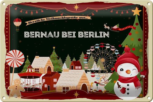 Blechschild Weihnachten Grüße BERNAU bei BERLIN 30x20cm