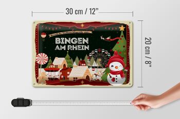 Plaque en tôle Salutations de Noël BINGEN AM RHEIN 30x20cm 4