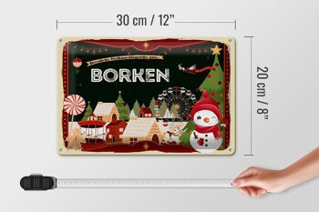 Plaque en tôle Salutations de Noël de BORKEN 30x20cm 4