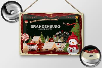 Plaque en tôle Salutations de Noël BRANDENBURG 30x20cm 2