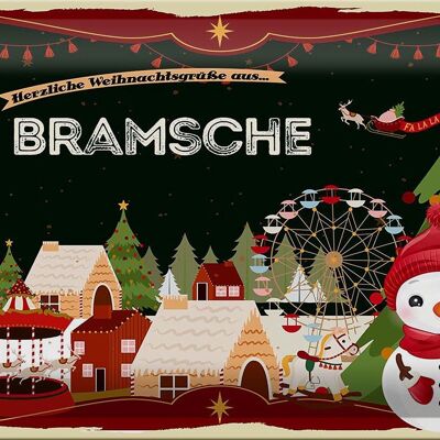 Blechschild Weihnachten Grüße BRAMSCHE 30x20cm