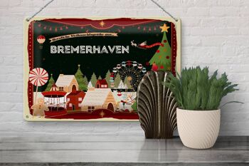 Plaque en tôle Salutations de Noël de BREMERHAVEN 30x20cm 3
