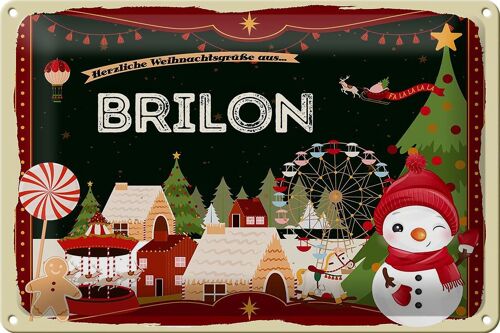 Blechschild Weihnachten Grüße aus BRILON 30x20cm