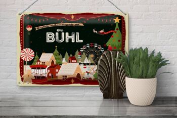 Plaque en tôle Salutations de Noël BÜHL Fest 30x20cm 3