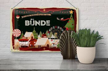 Panneau en tôle Salutations de Noël BÜNDE Fest 30x20cm 3