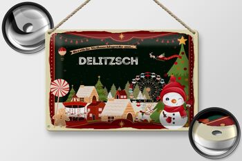 Plaque en tôle Salutations de Noël DELITZSCH 30x20cm 2