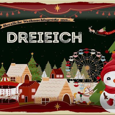 Blechschild Weihnachten Grüße DREIEICH 30x20cm