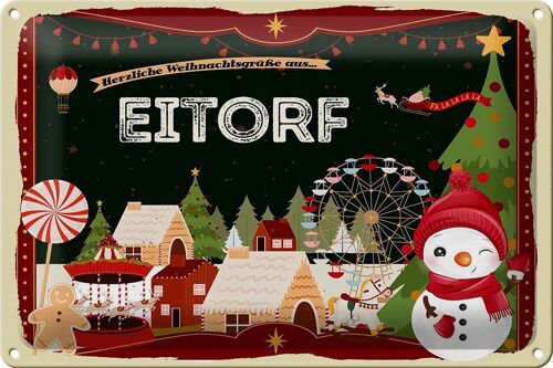 Blechschild Weihnachten Grüße aus EITORF 30x20cm