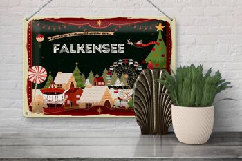 Plaque en tôle Salutations de Noël FALKENSEE 30x20cm 3