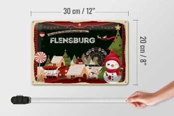 Plaque en tôle Salutations de Noël FLENSBURG 30x20cm 4