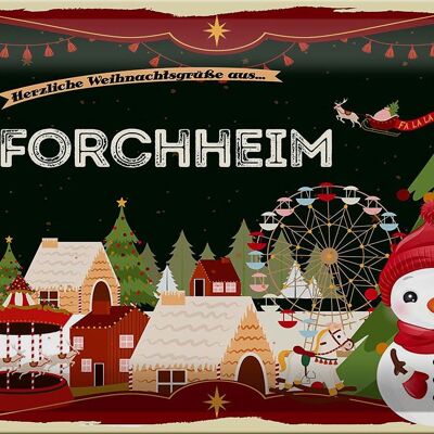 Blechschild Weihnachten Grüße FORCHHEIM 30x20cm