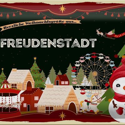 Blechschild Weihnachten Grüße FREUDENSTADT 30x20cm