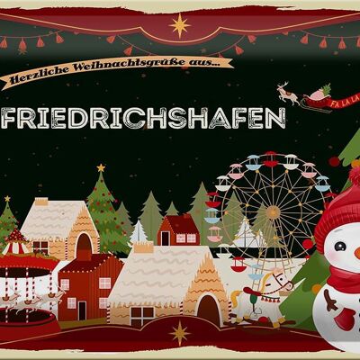 Blechschild Weihnachten Grüße FRIEDRICHSHAFEN 30x20cm