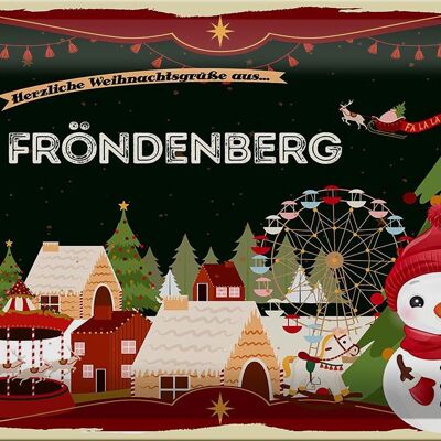 Blechschild Weihnachten Grüße FRÖNDENBERG 30x20cm