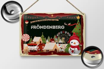 Plaque en tôle Salutations de Noël FRÖNDENBERG 30x20cm 2
