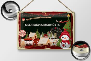 Plaque en tôle Salutations de Noël GEORGSMARIENHÜTTE 30x20cm 2