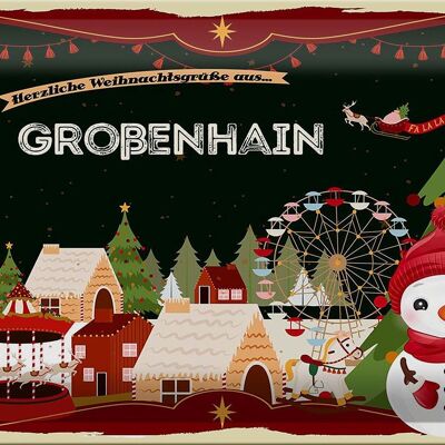 Blechschild Weihnachten Grüße GROßENHAIN 30x20cm