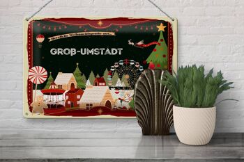 Plaque en tôle Salutations de Noël GROSS-UMSTADT 30x20cm 3