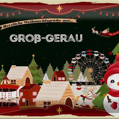 Metal sign Christmas greetings LARGE-GERAU 30x20cm