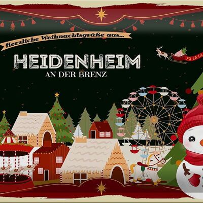 Blechschild Weihnachten Grüße HEIDENHEIM AN DER BRENZ 30x20cm