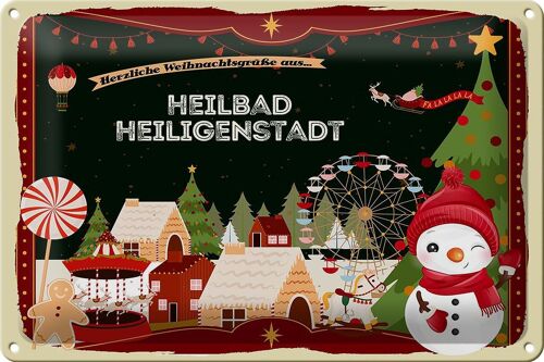 Blechschild Weihnachten Grüße HEILBAD HEILIGENSTADT 30x20cm