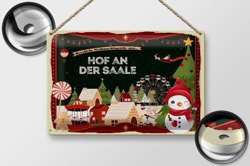 Plaque en tôle Salutations de Noël HOF AN DER SAALE 30x20cm 2