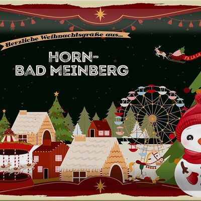 Cartel de chapa Saludos navideños HORN-BAD MEINBERG 30x20cm