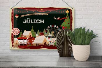 Plaque en tôle Salutations de Noël de JÜLICH 30x20cm 3