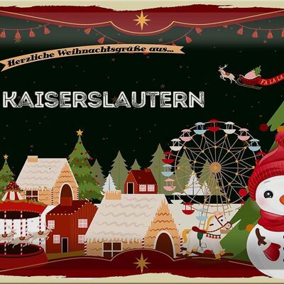 Cartel de chapa Saludos navideños de KAISERSLAUTERN 30x20cm